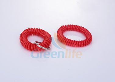 نرم قرمز Bungee پلاستیکی مچاله کویل بهار Keychain TPU لوله با حلقه تقسیم شده است
