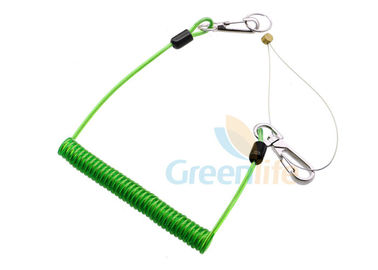 ابزار حفاظتی سیلندر High Security Green Lanard PU Coated Cable Tool Customized Length