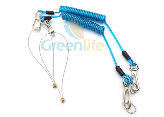 PU TPU Scaffold Spanner Swiveling 1.5M Coiled Lanyard Cable