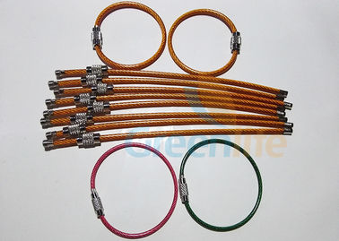 لوازم جانبی تسمه یا طناب فولادی ضد زنگ لوازم جانبی رنگی PU مروارید پوشش با حلقه قفل