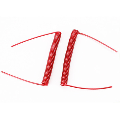 طناب تسمه ای سیم قرمز شفاف TPU EVA Pantone Flexible Coil Lanyard